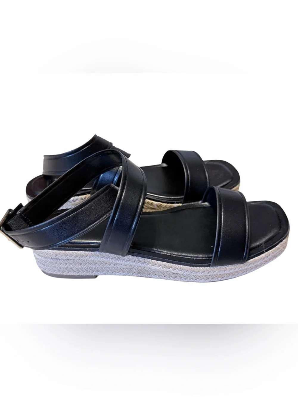 🌟🌼NIB INC International Concept Havilahp Black Tan Wedge Flatform Women Sandals